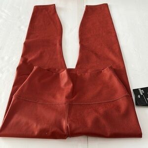 90 Degrees by Reflex Lux Rustic Burnt Amber Hi Rise Ankle Leggings Smal…